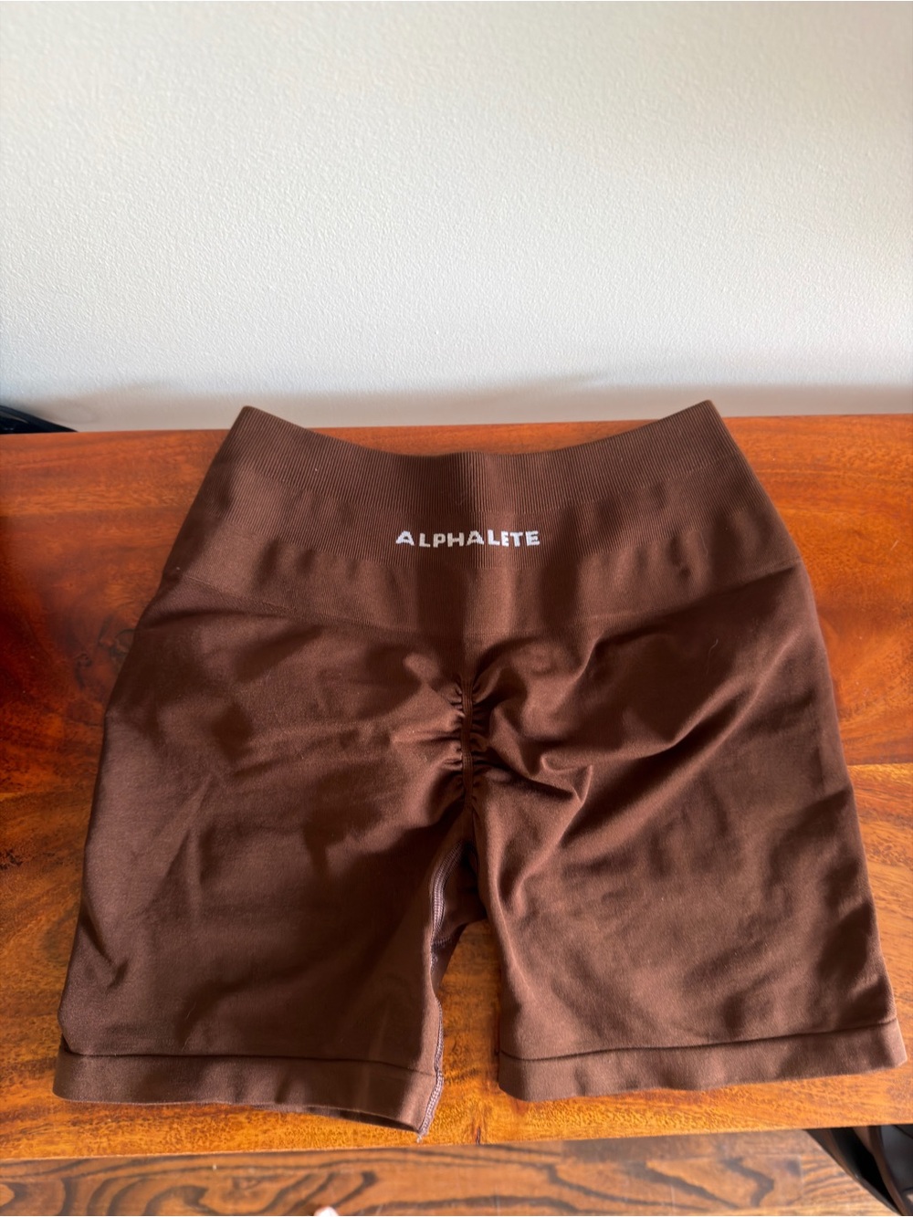 Alphalete Brown High-Waist Scrunch Bike Shorts